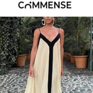 Commense Sicily Old Money Aesthetics Slip Maxi Dress Size Oversized SMALL